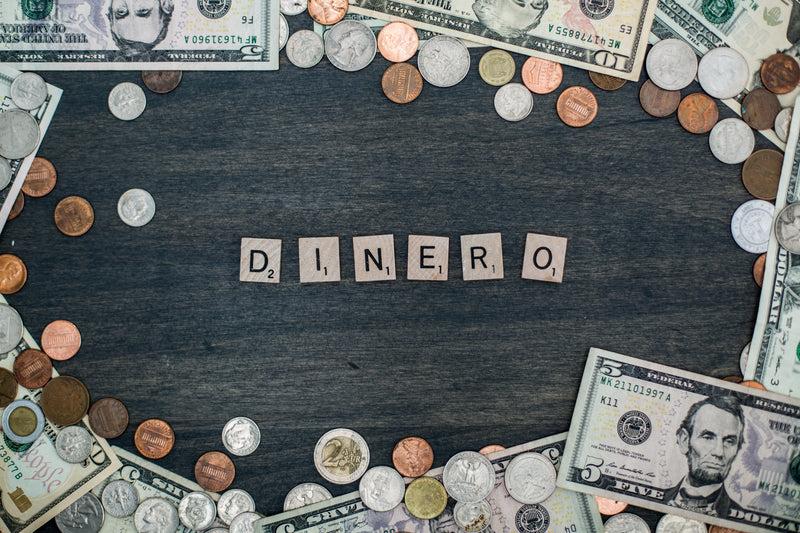 dinero spanish money lettering