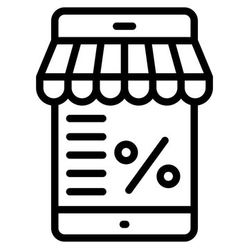 editable of mobile shop icon