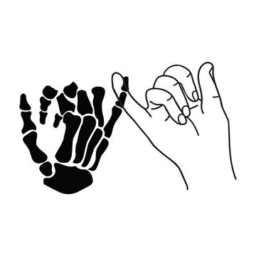 Pinky Promise  outline sign vector